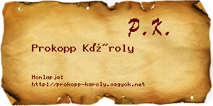 Prokopp Károly névjegykártya